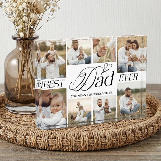 Best Dad Ever Heart Family Photo Collage keepsake Fotoblock