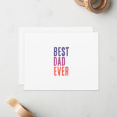 Best Dad Ever Minimalist Cool Professional Mitteilungskarte (Vorderseite/Rückseite Beispiel)