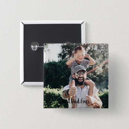 Best Dad Ever Modern Photo Collage Button (Vorne & Hinten)