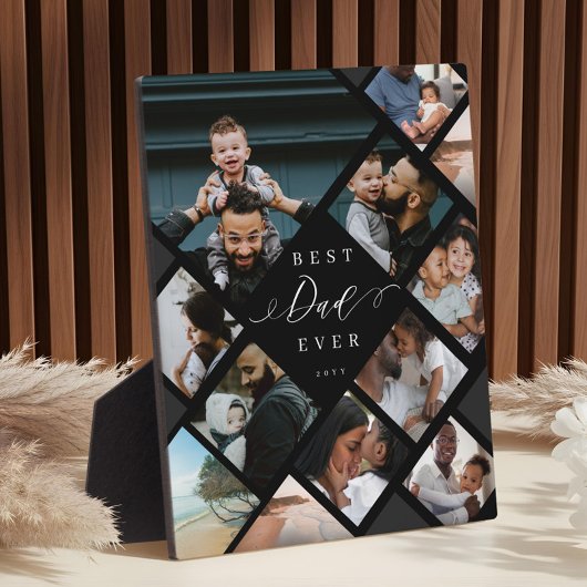 Best Dad Ever Modern Photo Collage Gift Keepsake Fotoplatte