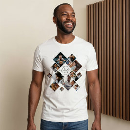 Best Dad Ever Modern Photo Collage Personalized Tri-Blend Shirt