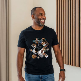 Best Dad Ever Modern Photo Collage Personalized Tri-Blend Shirt