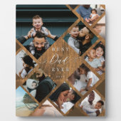 Best Dad Ever Modern Photo Collage Woodgrain Fotoplatte (Vorderseite)