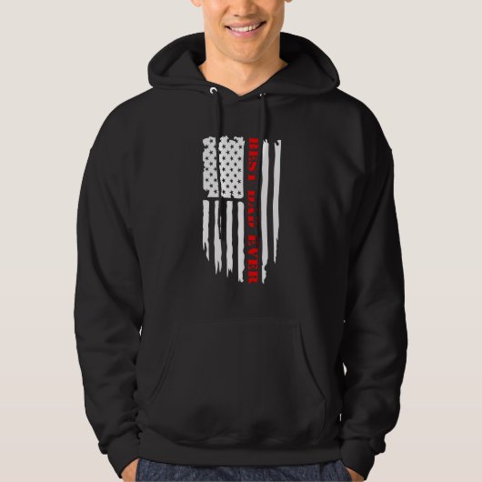 Best Dad Ever on American Flag Hoodie (Vorderseite)