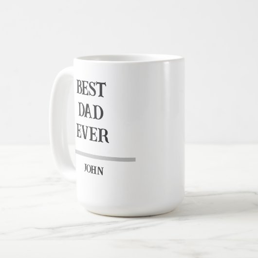 Best Dad Ever Personalized Custom NameCoffee Mug Kaffeetasse (Vorderseite Links)
