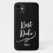 Best Dad Ever Personalized name elegant black Case-Mate iPhone Hülle (Rückseite)