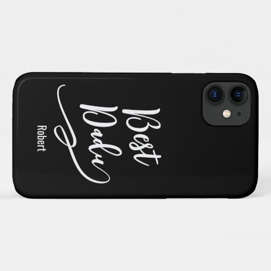  Best Dad Ever Personalized name elegant black Case-Mate iPhone Hülle (Rückseite (Horizontal))