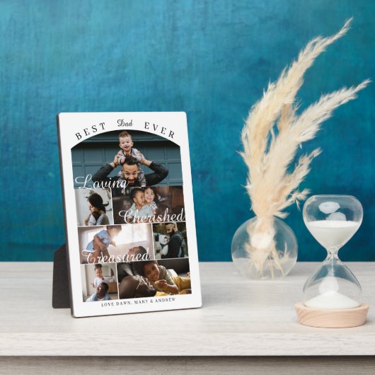 Best Dad Ever Personalized Photo Memory Collage Fotoplatte (Seite)