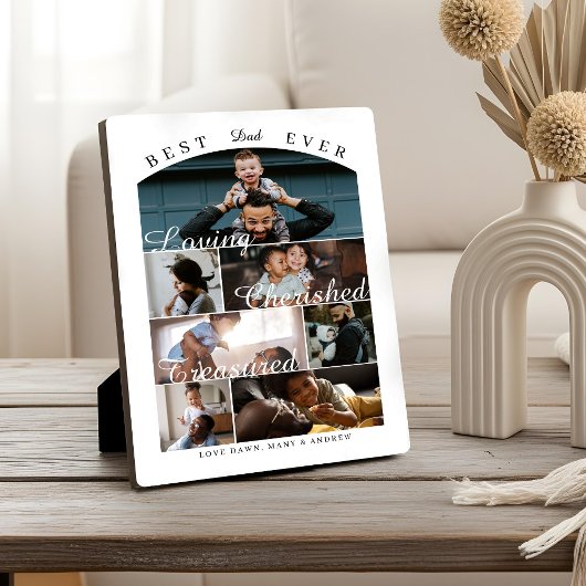 Best Dad Ever Personalized Photo Memory Collage Fotoplatte