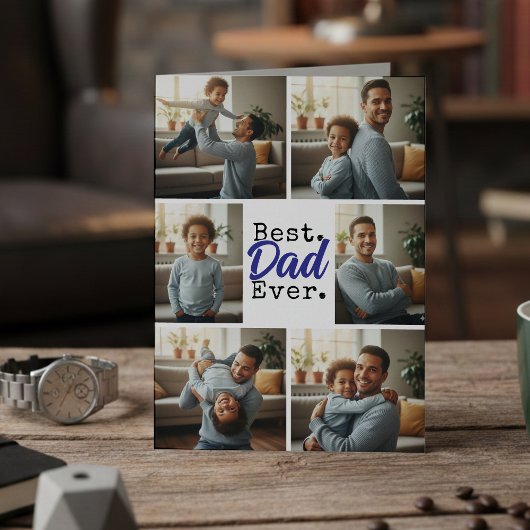 Best Dad Ever Photo Collage Birthday Father's Day Karte