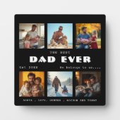 Best Dad Ever Photo Collage Black Plaque Fotoplatte (Vorderseite)