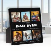 Best Dad Ever Photo Collage Black Plaque Fotoplatte
