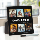 Best Dad Ever Photo Collage Black Plaque Fotoplatte