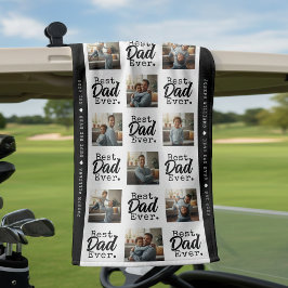 Best Dad Ever Photo Collage Father's Day Golfhandtuch