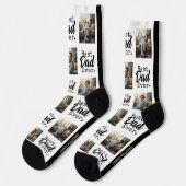 Best Dad Ever Photo Collage Father's Day Socken (Linkes Detail)
