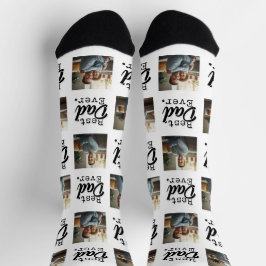 Best Dad Ever Photo Collage Father's Day Socken