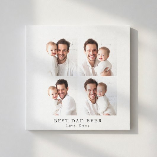 Best Dad Ever Photo Collage | Personalized Gift Leinwanddruck