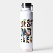 Best Dad Ever | Photo Collage Placeholder Template Trinkflasche (Rückseite)
