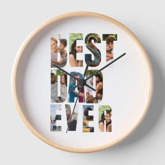 Best Dad Ever | Photo Collage Placeholder Template Uhr