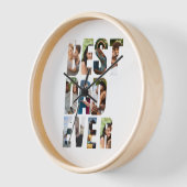 Best Dad Ever | Photo Collage Placeholder Template Uhr (Winkel)