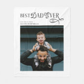  Best Dad Ever Photo Modern Fathers Day Gifts Fleecedecke (Vorderseite)