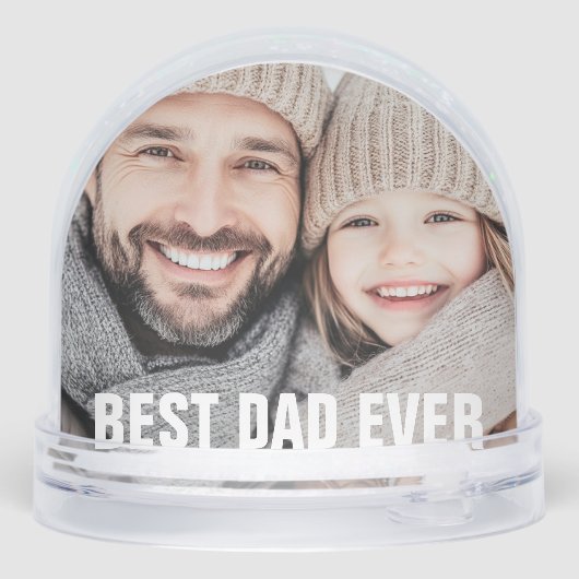 Best dad ever photo schneekugeln (Rückseite)
