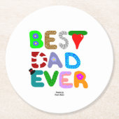 Best Dad Ever Round Paper Coaster Runder Pappuntersetzer (Vorderseite)