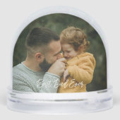 Best Dad Ever Script Father's Day 2 Photo Schneekugeln (Rückseite)