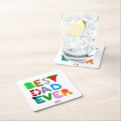 Best Dad Ever Square Paper Coaster Rechteckiger Pappuntersetzer (Vor Ort)