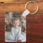 Best Dad Ever Teak Wood Photo Schlüsselanhänger (Rückseite)