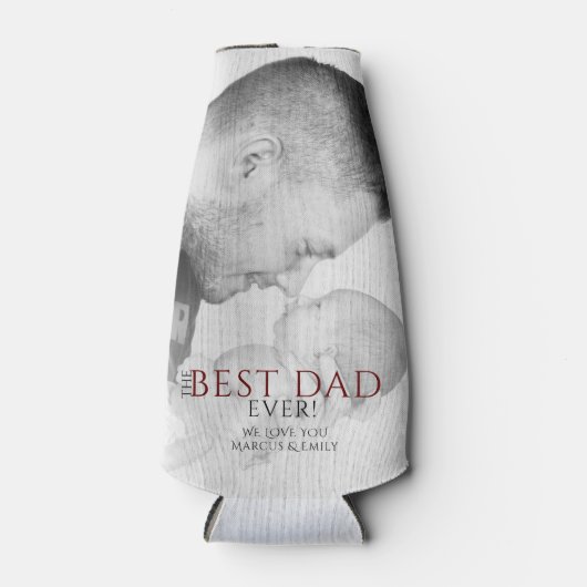Best Dad Ever Typography Father's Day Foto Flaschenkühler (Vorderseite)