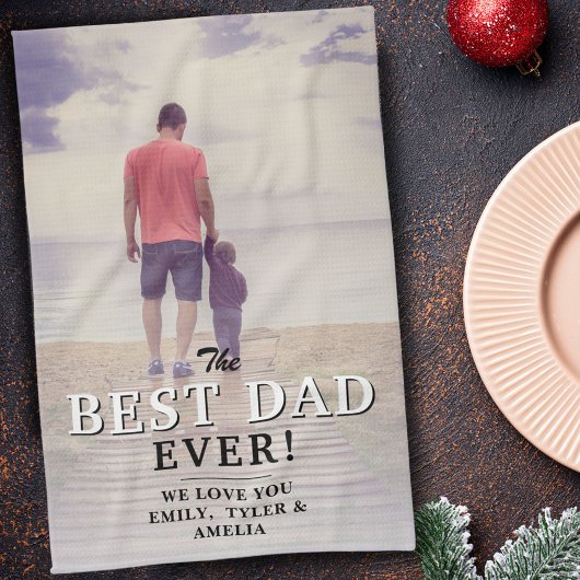 Best Dad Ever Typography Father's Day Foto Geschirrtuch