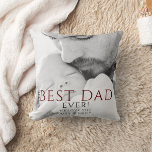 Best Dad Ever Typography Father's Day Foto Kissen