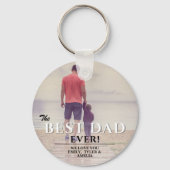 Best Dad Ever Typography Father's Day Foto Schlüsselanhänger (Rückseite)