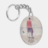 Best Dad Ever Typography Father's Day Foto Schlüsselanhänger (Vorderseite links)