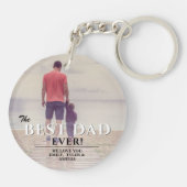 Best Dad Ever Typography Father's Day Foto Schlüsselanhänger (Rückseite)