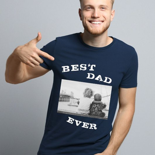 Best Dad Ever Typography Father's Day Foto T-Shirt