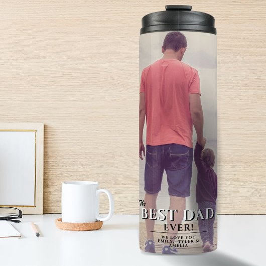 Best Dad Ever Typography Father's Day Foto Thermosbecher