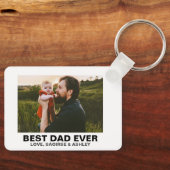Best Dad Ever Unique Father's Day Custom Foto Schlüsselanhänger (Vorderseite)