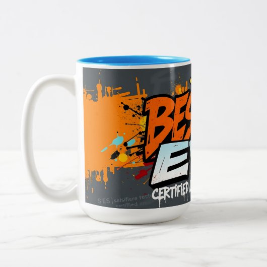 Best Dad Ever Urban Graffiti Edition Father’s Day Zweifarbige Tasse (Links)