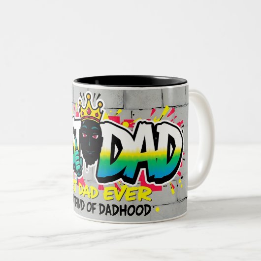 Best Dad Ever – Urban Graffiti Edition Zweifarbige Tasse (VorderseiteRechts)