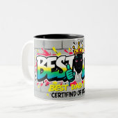 Best Dad Ever – Urban Graffiti Edition Zweifarbige Tasse (Vorderseite Links)
