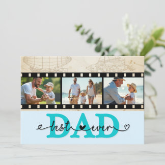 Best Dad Ever Vintage Photo Camera Film Card Karte