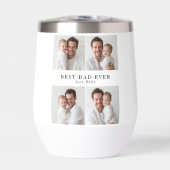 Best Dad Ever Wine Tumbler Personalized Photo Gift (Vorderseite)