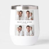 Best Dad Ever Wine Tumbler Personalized Photo Gift (Rückseite)