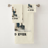 Best Dad Ever Winter Penguin Design Badhandtuch Set (Insitu)