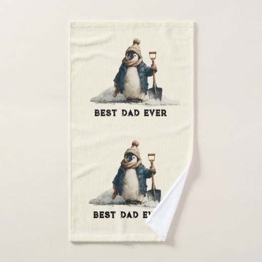 Best Dad Ever Winter Penguin Design Badhandtuch Set (Handtuch)