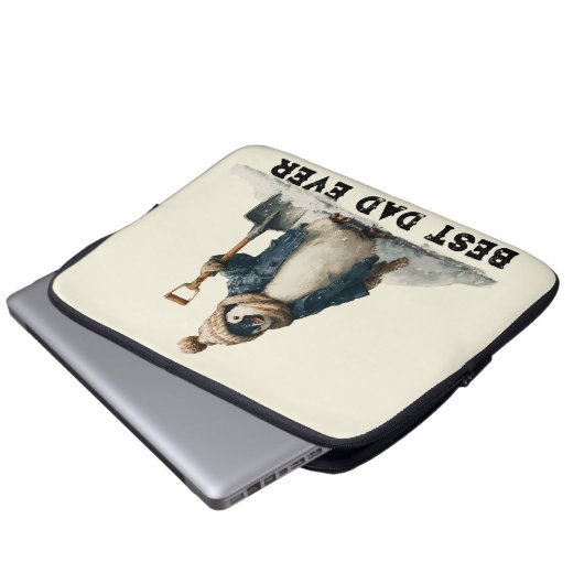 Best Dad Ever Winter Penguin Design Laptopschutzhülle (Vorne Knopf)