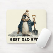 Best Dad Ever Winter Penguin Design Mousepad (Mit Mouse)