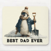 Best Dad Ever Winter Penguin Design Mousepad (Vorne)